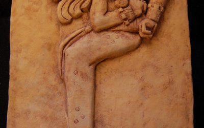 Réplica de un relieve maya de terracota