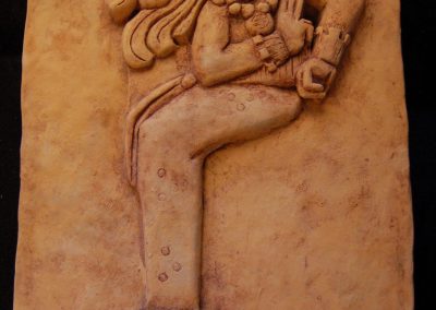 relieve maya, réplica en cerámica